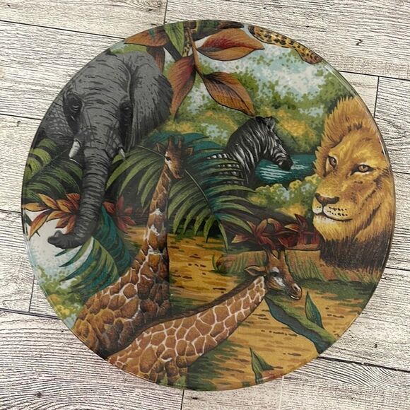 Safari Animal Print Glass Plate - Picture 1 of 5